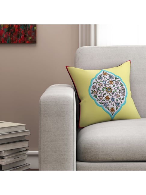 SEJ by Nisha Gupta Yellow Cushion Covers - Set of 1-picture-26