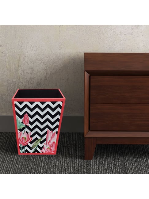 SEJ by Nisha Gupta White & Black Wooden Open Dry Bin - 11.5 Litres