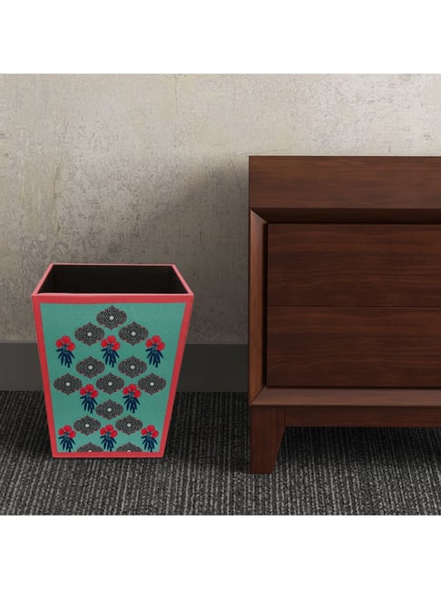 SEJ by Nisha Gupta Teal Green Wooden Open Dry Bin - 11.5 Litres