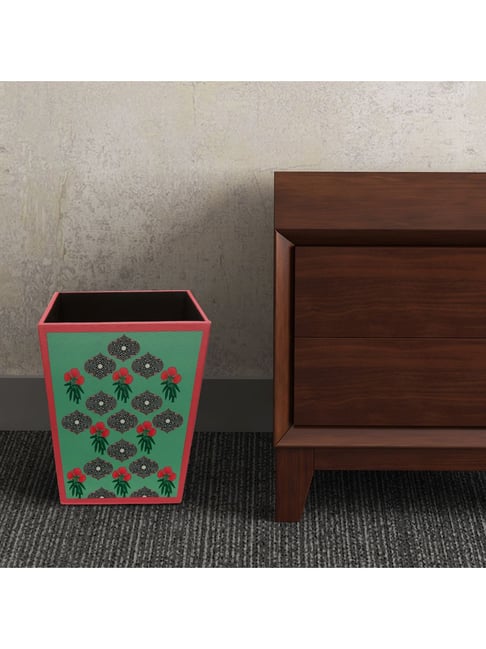 SEJ by Nisha Gupta Green Wooden Open Dry Bin - 11.5 Litres