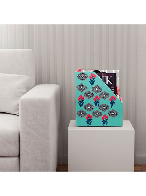 SEJ by Nisha Gupta Teal Blue Magazine Rack - Set of 1