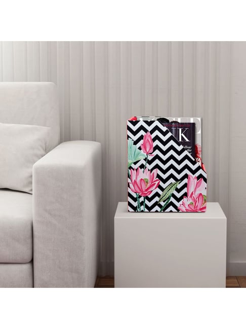 SEJ by Nisha Gupta White & Black Magazine Rack - Set of 1