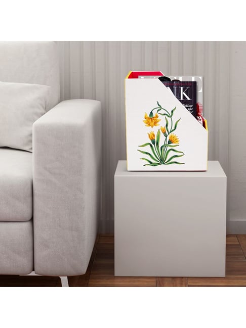 SEJ by Nisha Gupta White & Yellow Magazine Rack - Set of 1
