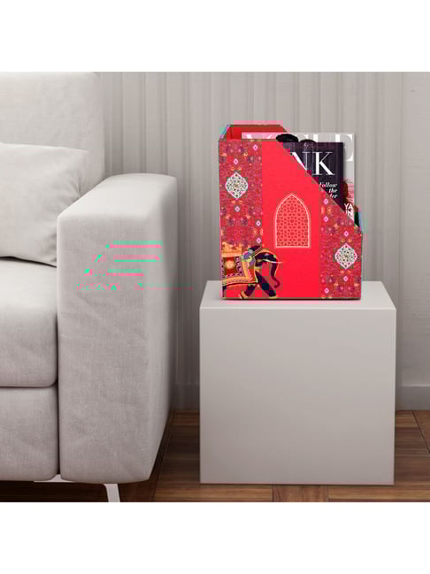 SEJ by Nisha Gupta Red Magazine Rack - Set of 1
