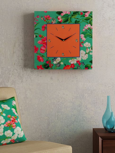 SEJ by Nisha Gupta Orange Framed Analogue Wall Clock - Set of 1-picture-23