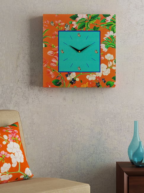 SEJ by Nisha Gupta Blue Framed Analogue Wall Clock - Set of 1