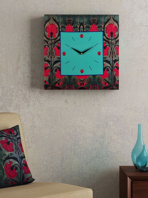 SEJ by Nisha Gupta Blue Framed Analogue Wall Clock - Set of 1