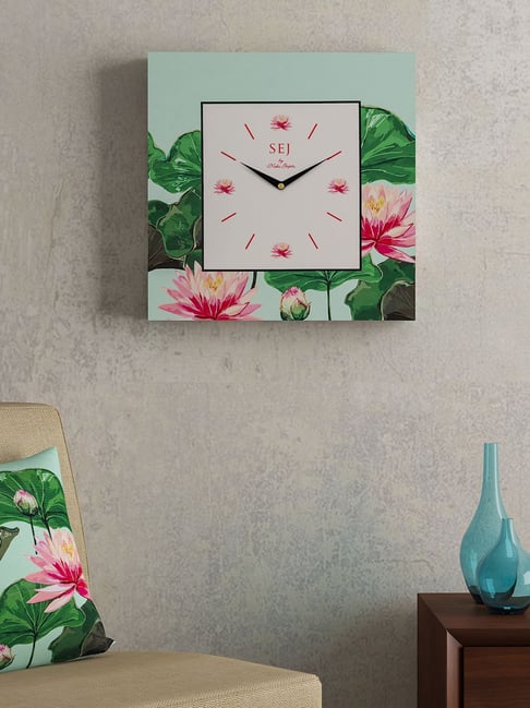 SEJ by Nisha Gupta Off White Framed Analogue Wall Clock - Set of 1