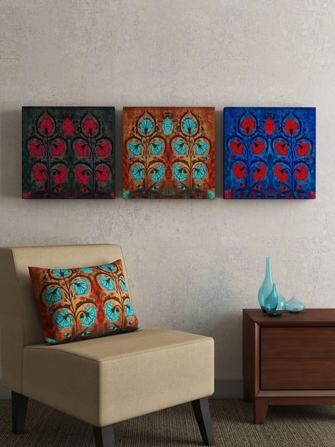 SEJ by Nisha Gupta Multicolor Framed Wall Arts - Set of 3-picture-15