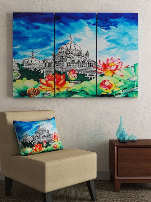 SEJ by Nisha Gupta Multicolor Framed Wall Arts - Set of 3-picture-42