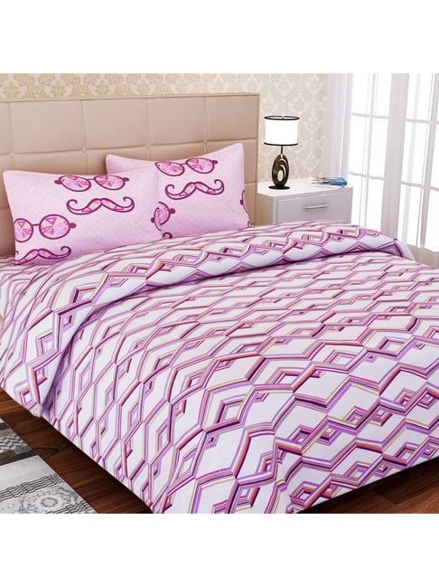 Buy SEJ by Nisha Gupta White & Purple Bed Sheet Sets at Best Price Tata CLiQ