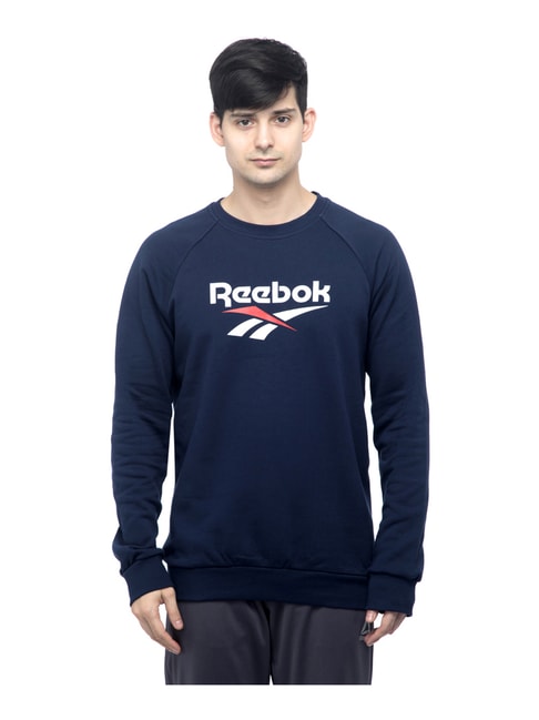 reebok classic navy logo sweatshirt
