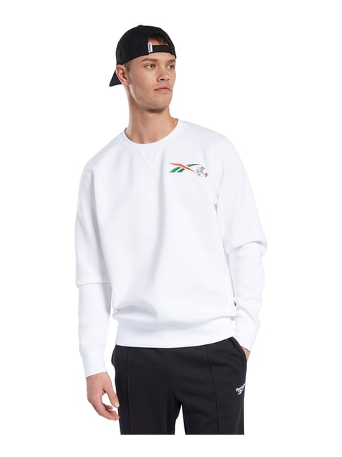 Buy Reebok Classics White Regular Fit Logo Printed Sweatshirt for