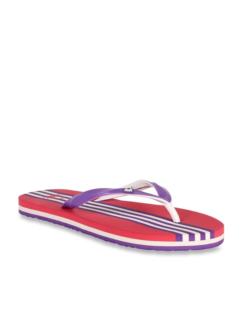 United Colors of Benetton Purple & Red Flip Flops