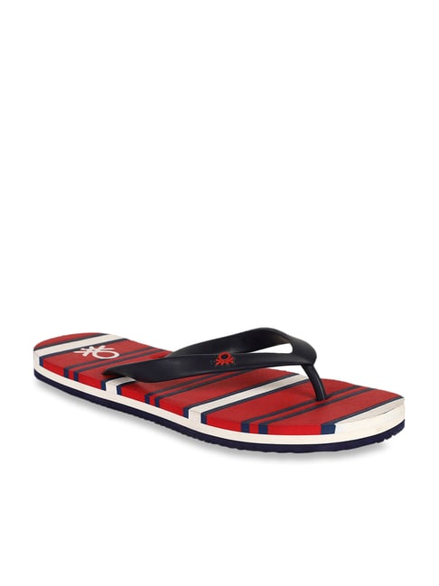 United Colors of Benetton Red & Black Flip Flops