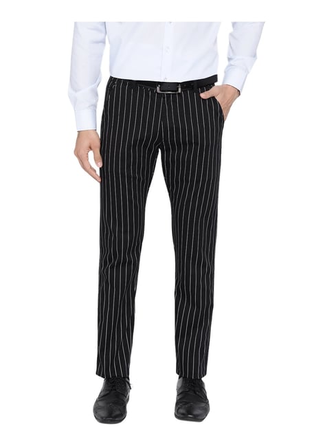 Shape Black Striped Wide Leg Pants | Curve | PrettyLittleThing USA