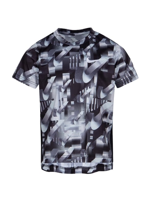 Buy Nike Kids Black Grey Printed T-Shirt for Boys Clothing