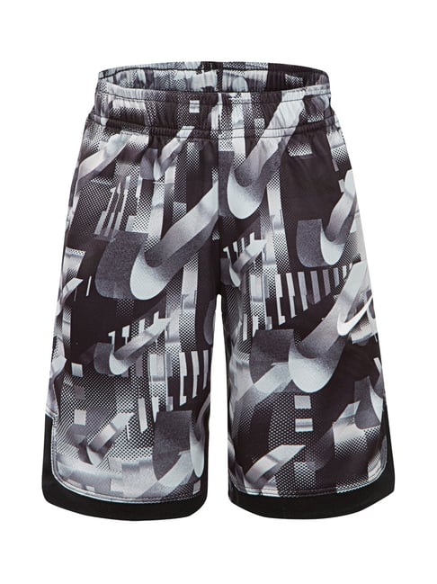 Nike Boys Black Grey Printed Shorts
