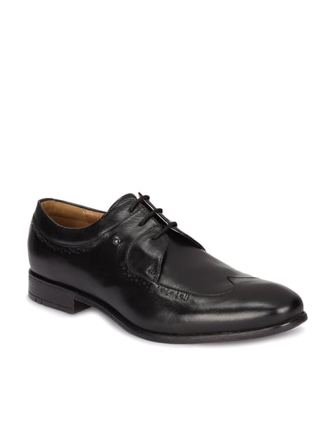 Ruosh Men's Black Derby Shoes