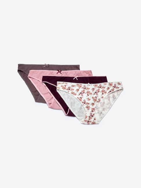 Buy Wunderlove Multicolor Printed Bikini Briefs - Pack of 3 from Westside