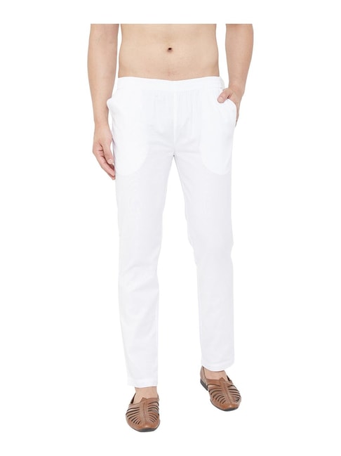 Buy TAG 7 White Cotton Trousers for Women Online @ Tata CLiQ