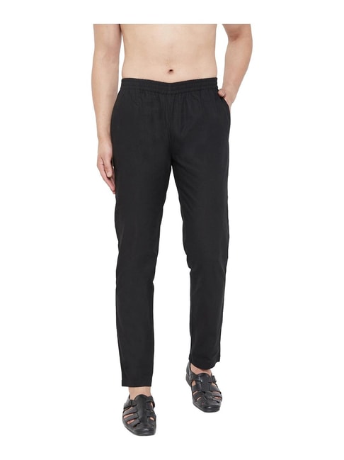 Women's Black & Black Cotton Trousers & Pants-cheohanoi.vn