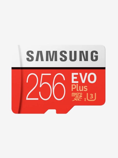 Samsung EVO Plus 256 GB UHS I Class 10 microSD Memory Card MB MC256GA/IN, Red and White