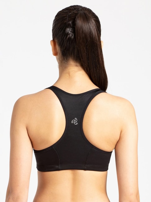 Buy Mast & Harbour Black Lace Non-Wired Heavily Padded Sports Bra on Myntra