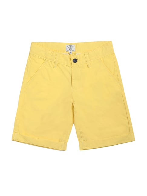 Pepe Jeans Kids Yellow Cotton Shorts