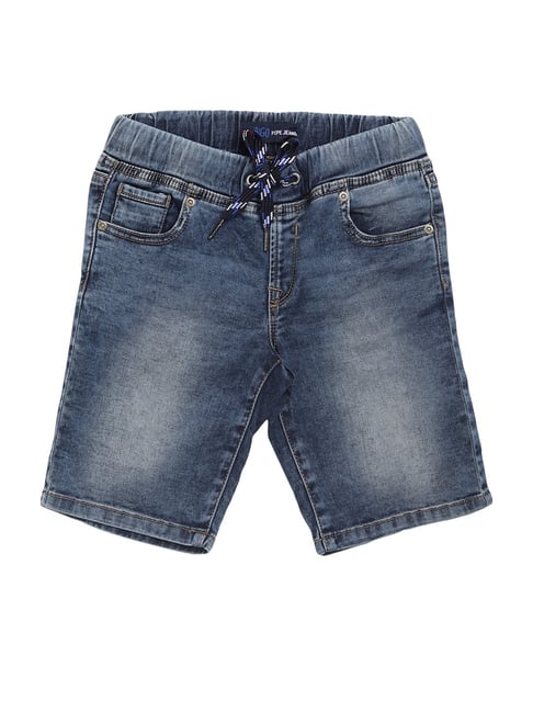 Pepe Jeans Kids Blue Washed Shorts