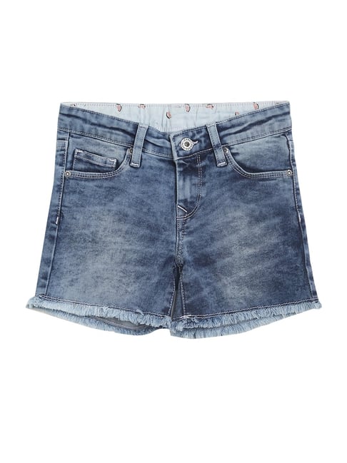 Pepe Jeans Kids Blue Washed Shorts