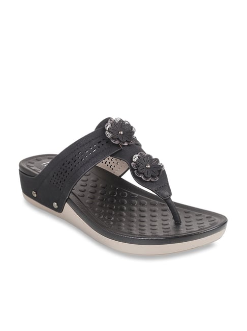 Buy Mochi Black T-Strap Wedges for Women at Best Price Tata CLiQ