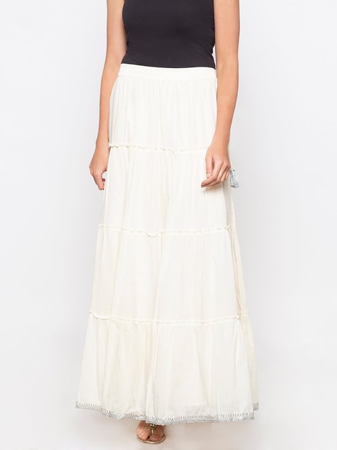 Globus White Maxi Skirt Price in India
