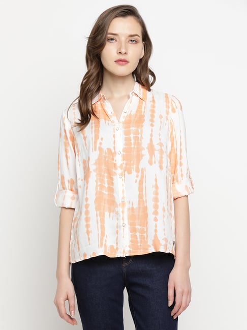 Pepe Jeans Orange Printed Shirt