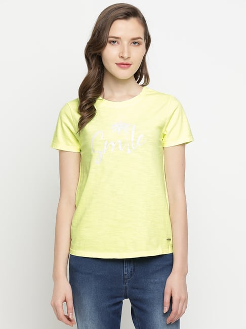 Pepe Jeans Yellow Printed T-Shirt