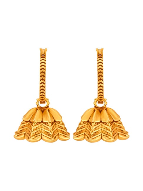 Magnificent Floral Top Gold Jhumka Earrings