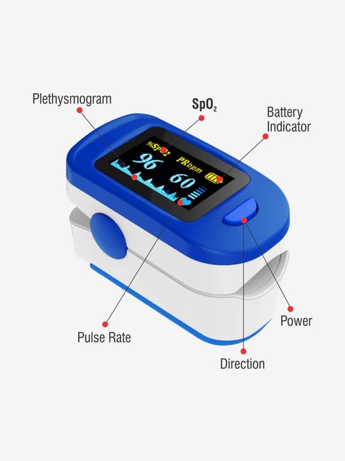 Buy AccuSure FS20C OLED Finger Tip Pulse Oximeter (Blue and White ...