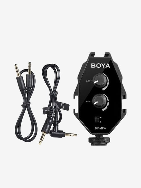 Boya By MP4 Audio Adapter for Camera, Camcorder, Smartphone Black
