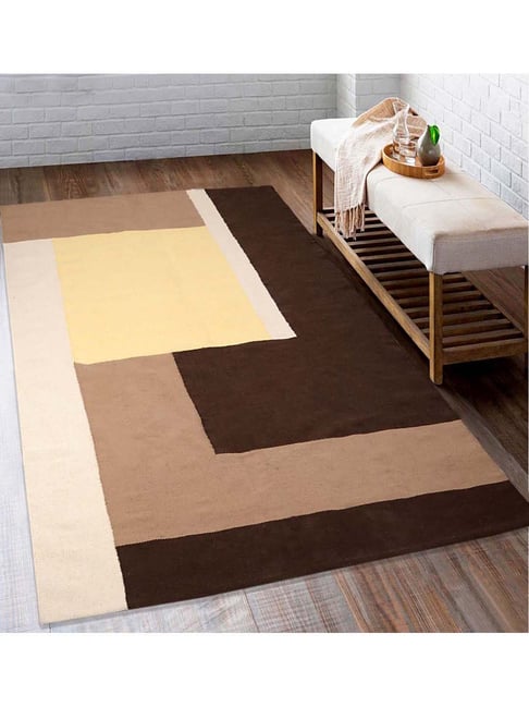 Saral Home Brown & Beige Handloom Rug - Set of 1-picture-36
