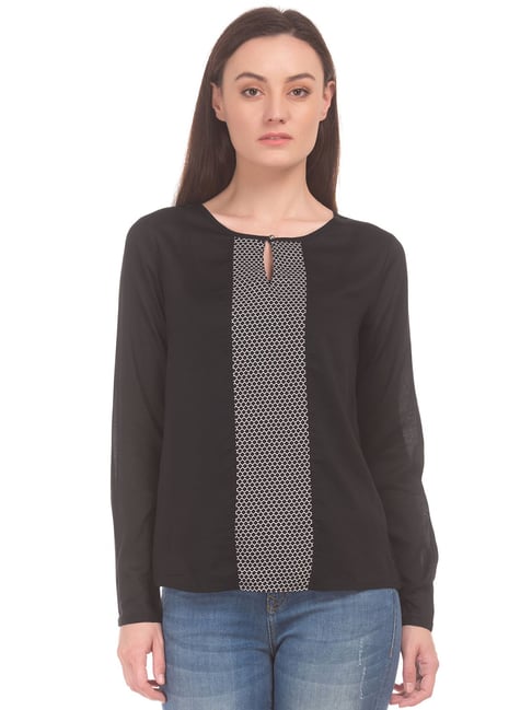 U.S. Polo Assn. Black Printed Top