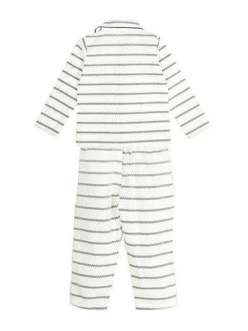 Buy My Little Lambs Kids Off White Striped Shirt With Pants For Boys 