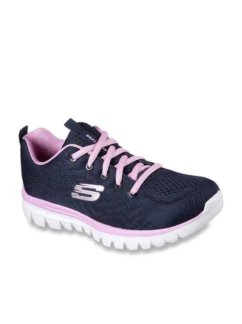 Skechers Graceful Get Connected Navy Running Shoes-picture-43