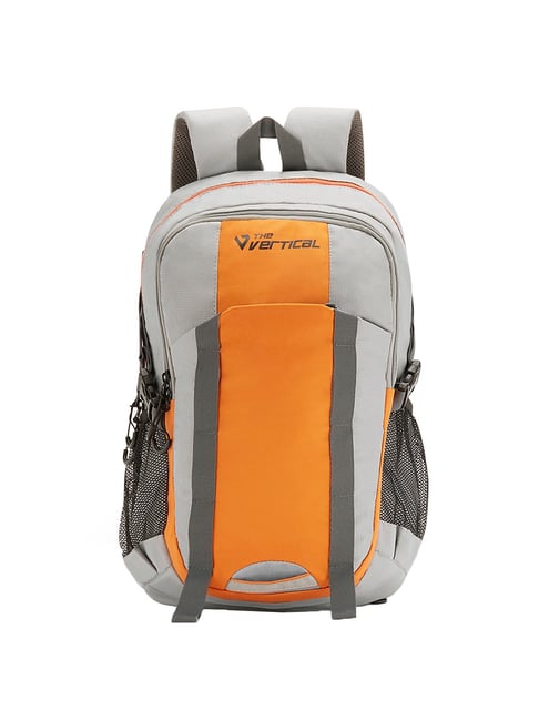 The Vertical Voyage 26 Ltrs Grey & Yellow Large Laptop Backpack-image-8