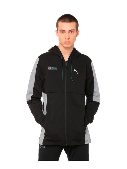 Puma Black Textured Hooded Jacket