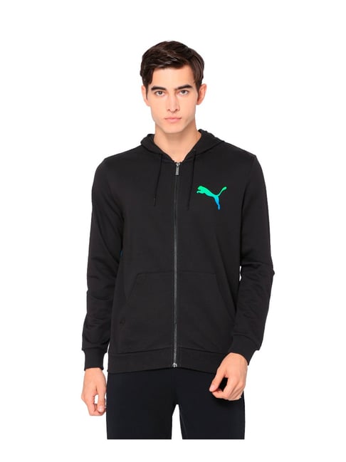 Puma Black Regular Fit Hooded Jacket