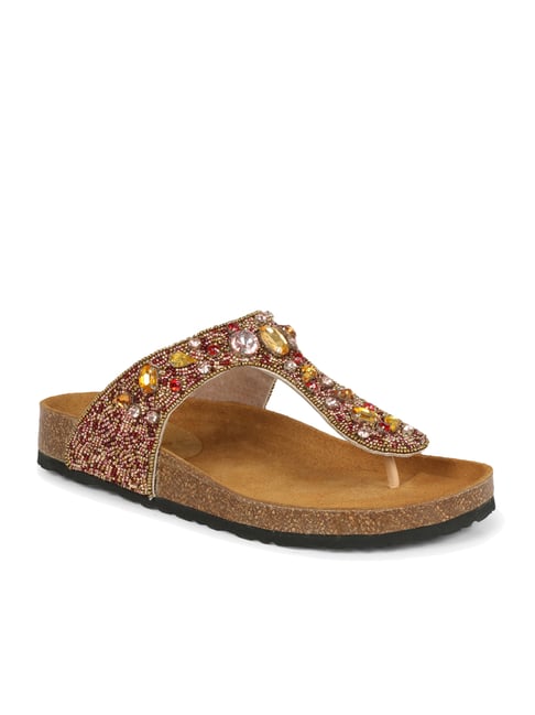 Saint G Tan T-Strap Sandals