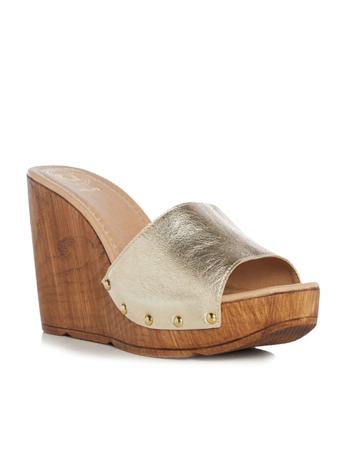 Dune London Women's Kinx Di Golden Wedges