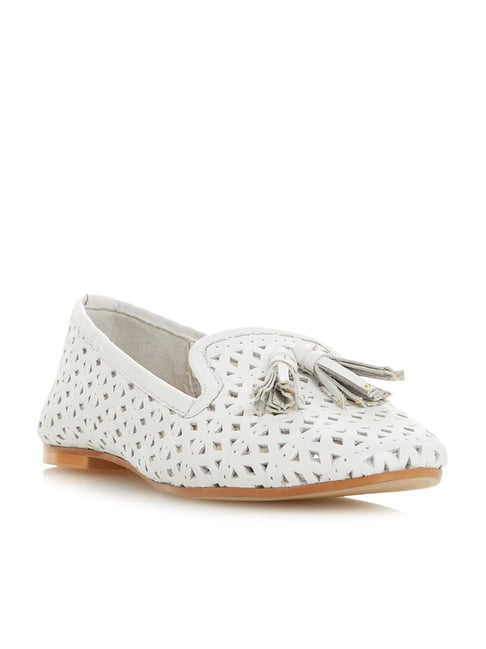 Dune London Women's Geminie Di White Moccasins