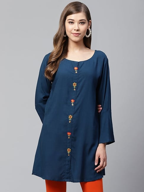 Cayman Navy A-Line Fit Kurti