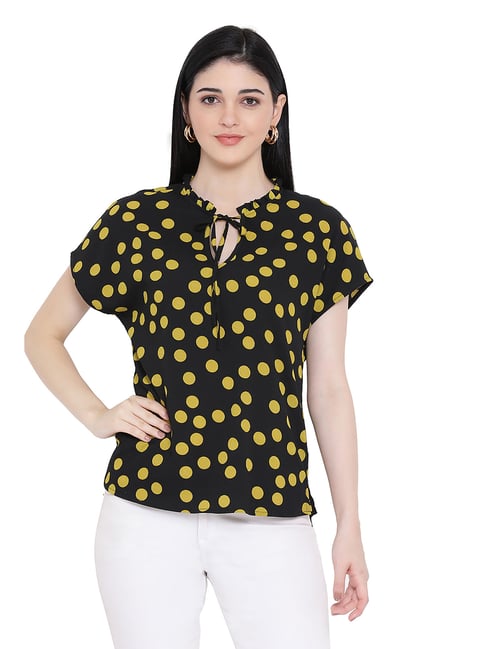 Oxolloxo Black Polka Dot Infused Blink Top